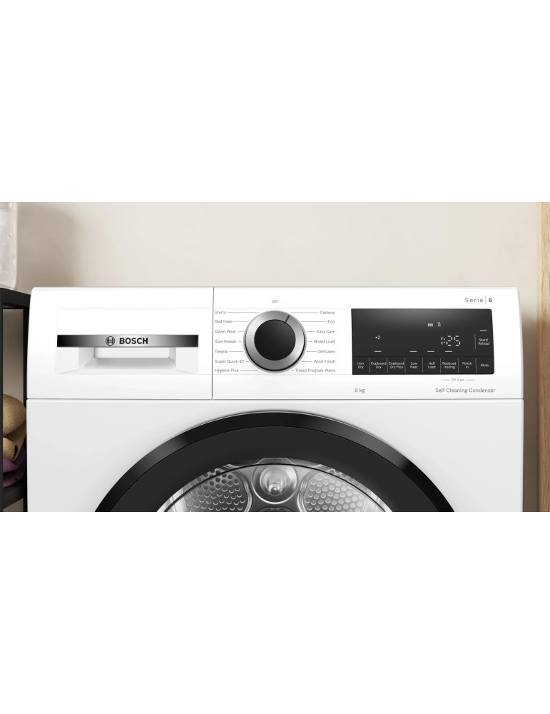 Bosch Serie 6 WQG24502GB sèche-linge Pose libre Charge avant 9 kg Blanc