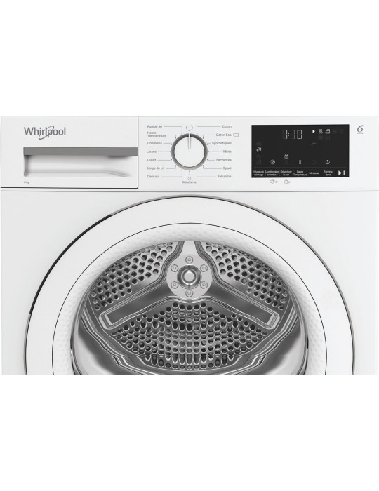Whirlpool CWSD83MWWSFR sèche-linge Pose libre Charge avant 8 kg Blanc