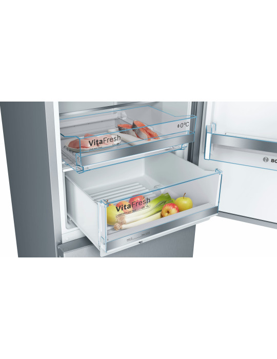 Bosch Serie 6 KGE398IBP réfrigérateur-congélateur Pose libre 343 L Acier inoxydable