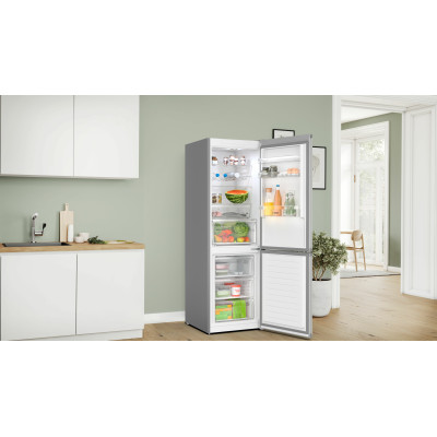 Bosch Serie 4 KGN367LDF réfrigérateur-congélateur Pose libre 321 L Acier inoxydable 2