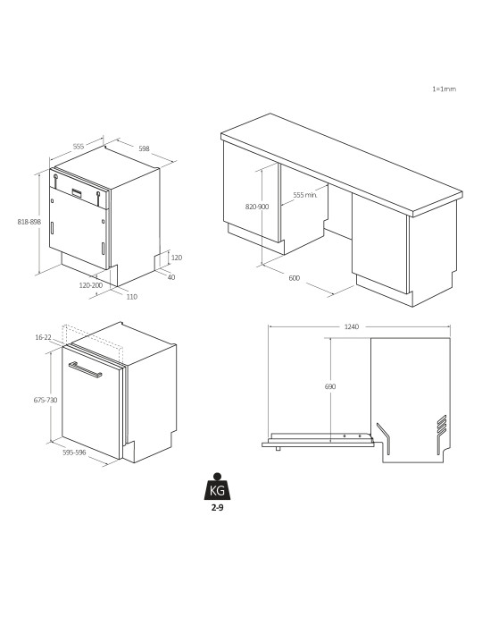 Candy RapidÓ CI 4C4F1A Entièrement intégré 14 couverts