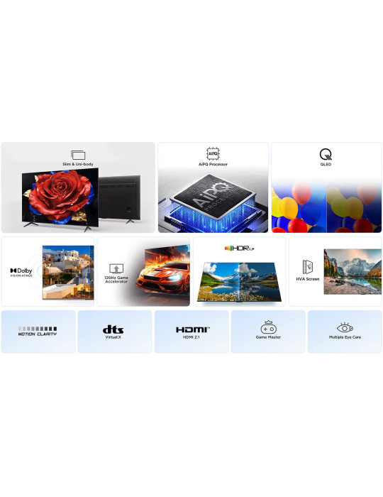 TCL T69C 43T69C TV 109,2 cm (43") 4K Ultra HD Smart TV Wifi Noir 350 cd/m²