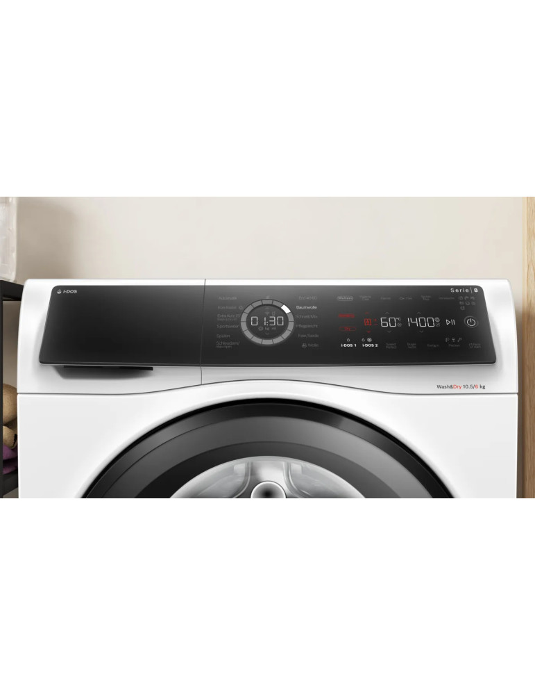 Bosch Serie 8 WNC254A40 machine à laver avec sèche linge Pose libre Charge avant Blanc 10,5 / 6kg