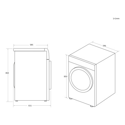 Candy RapidÓ ROE H9A2TCEX-S sèche-linge Pose libre Charge avant 9 kg Blanc