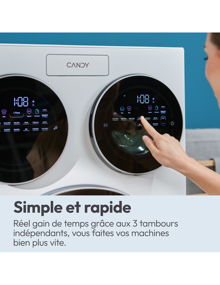 Candy MQD 410CBL9-47 machine à laver Charge avant 10 kg 1400 tr/min Blanc