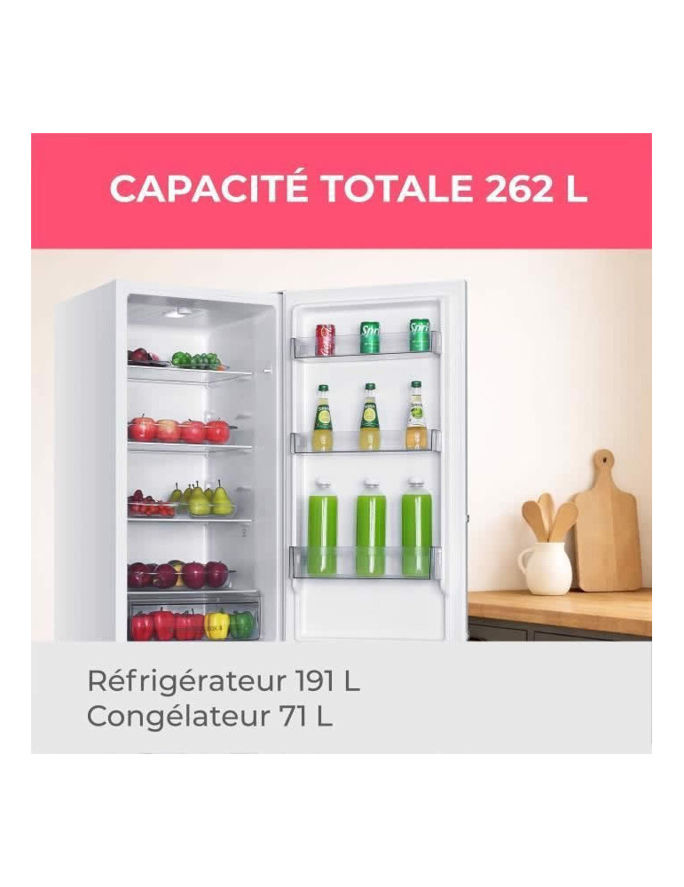 OCEANIC OCEAFC262STDW réfrigérateur-congélateur Pose libre 262L  Blanc