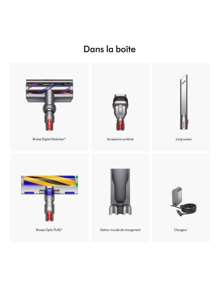 DYSON V15 Detect Absolute - Autonomie jusqu'à 60 min - Brosse avec lumière intégrée