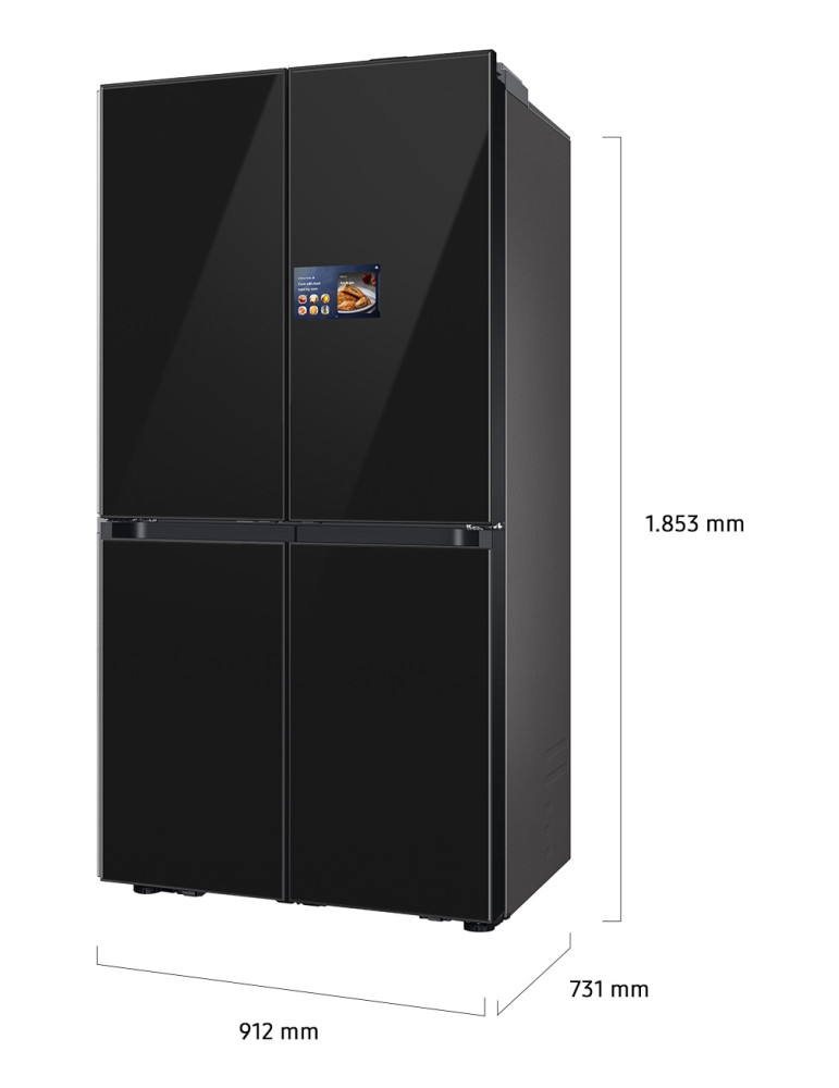 Samsung Series 9 Réfrigérateur Bespoke AI - Multi-portes- Double fabrique de glace auto - 654L - RM90F67CECEF- Classe