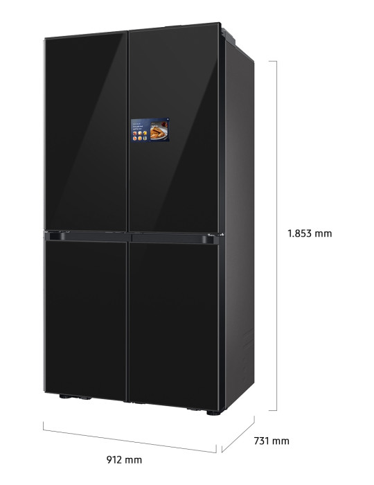 Samsung Series 9 Réfrigérateur Bespoke AI - Multi-portes- Double fabrique de glace auto - 654L - RM90F67CECEF- Classe