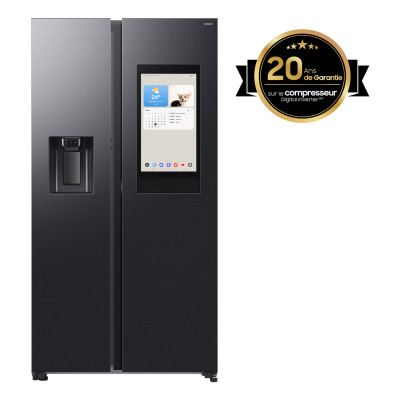 Samsung Series 9 Réfrigérateur Bespoke AI Family Hub -Américain- Carbone- 614L - RS90F66BEFEF- Classe E