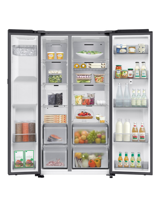 Samsung Series 9 Réfrigérateur Bespoke AI Family Hub -Américain- Carbone- 614L - RS90F66BEFEF- Classe E