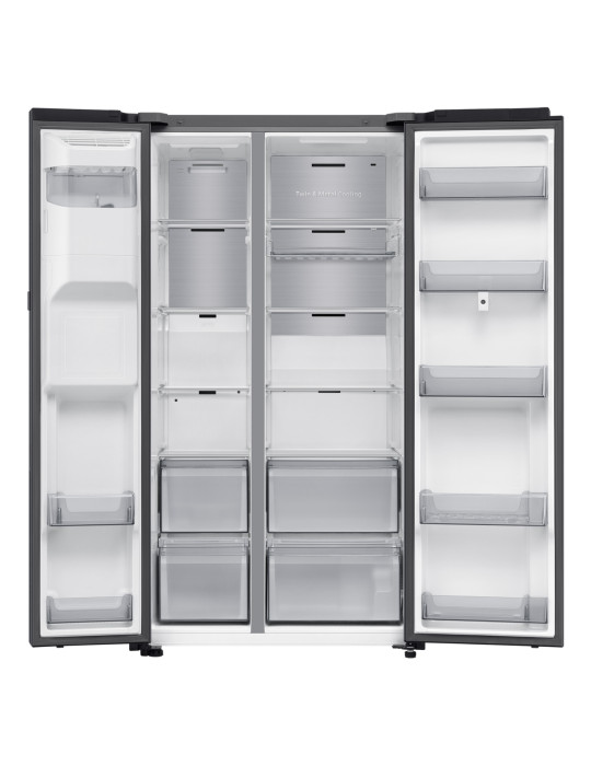 Samsung Series 9 Réfrigérateur Bespoke AI Family Hub -Américain- Carbone- 614L - RS90F66BEFEF- Classe E