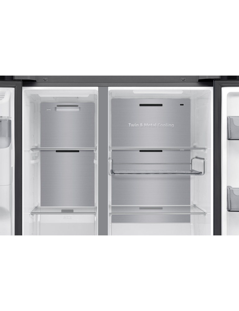 Samsung Series 9 Réfrigérateur Bespoke AI Family Hub -Américain- Carbone- 614L - RS90F66BEFEF- Classe E