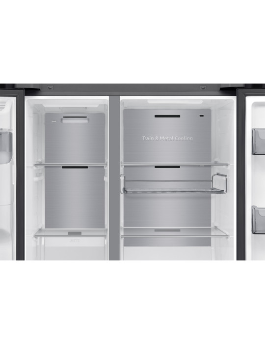 Samsung Series 9 Réfrigérateur Bespoke AI Family Hub -Américain- Carbone- 614L - RS90F66BEFEF- Classe E