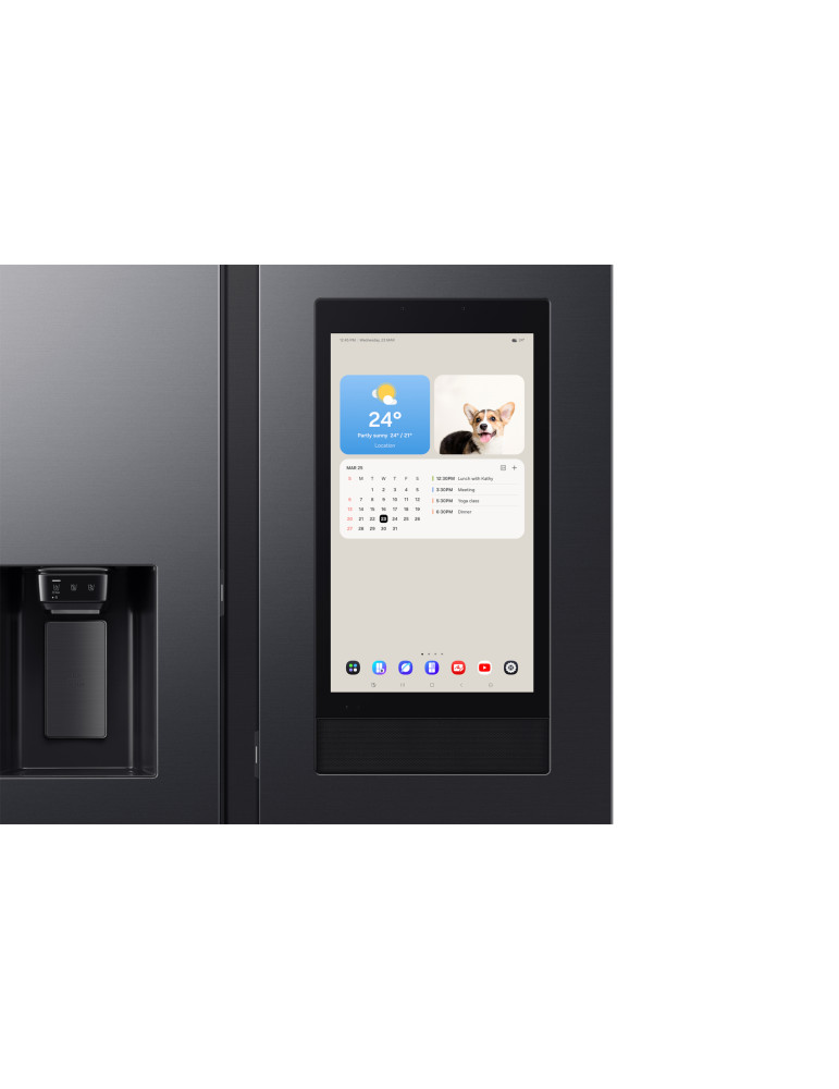 Samsung Series 9 Réfrigérateur Bespoke AI Family Hub -Américain- Carbone- 614L - RS90F66BEFEF- Classe E