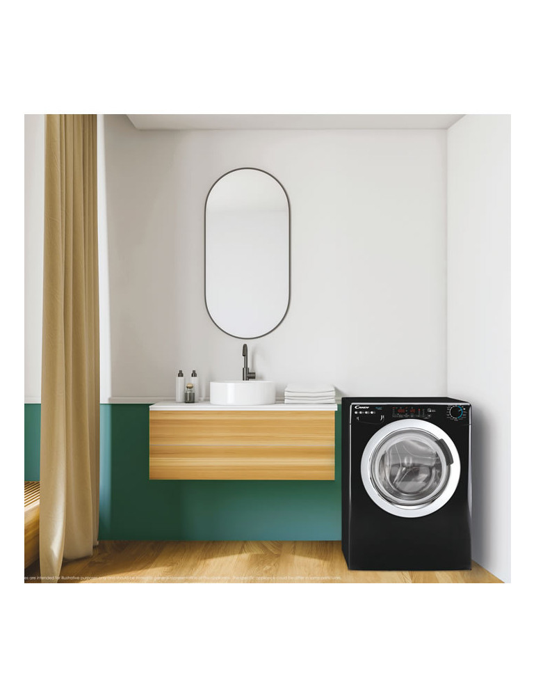 Candy Smart Inverter CSS1410TWMCBE/FR machine à laver Charge avant 10 kg 1400 tr/min Noir