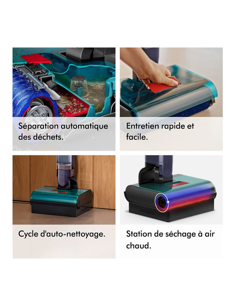 Dyson Clean+Wash Hygiene™ - Nettoyeur de sols 2-en-1 aspirateur / laveur  - 70 min d'autonomie