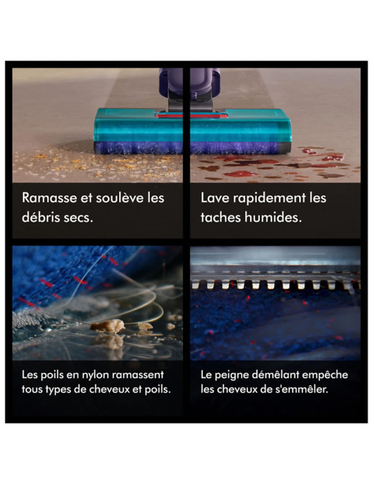 Dyson Clean+Wash Hygiene™ - Nettoyeur de sols 2-en-1 aspirateur / laveur  - 70 min d'autonomie
