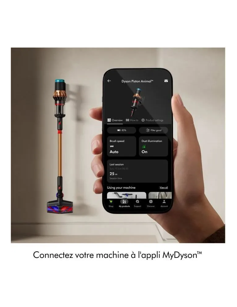 DYSON V16 Piston Animal - Aspirateur sans fil - Puissance 315 Airwatts - Filtration HEPA - Brosse adaptative auto-démêlante