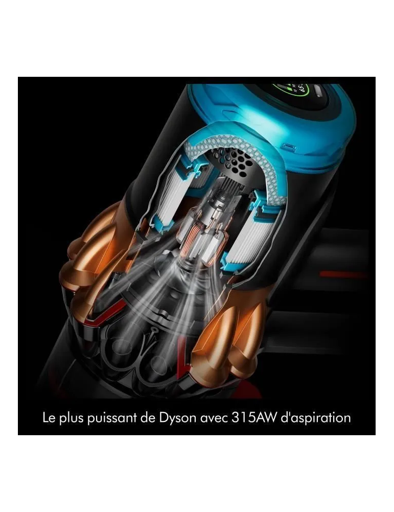 DYSON V16 Piston Animal - Aspirateur sans fil - Puissance 315 Airwatts - Filtration HEPA - Brosse adaptative auto-démêlante
