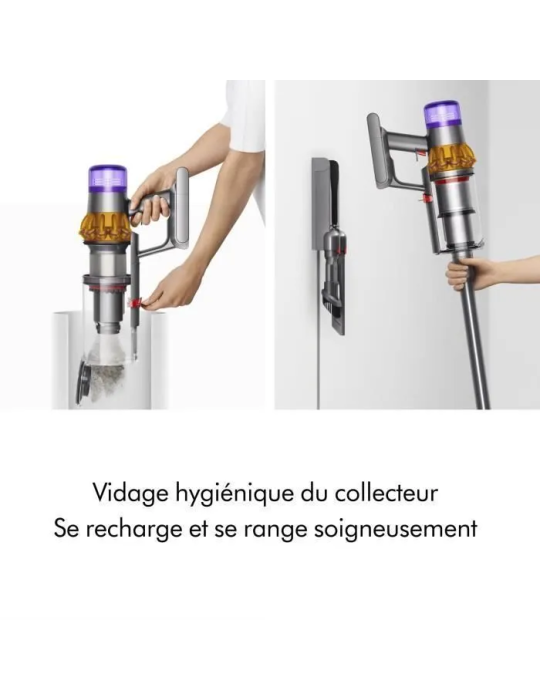 DYSON V15 Detect Absolute - Aspirateur sans fil - Puissance 240 Airwatts - Brosse avec lumière intégrée