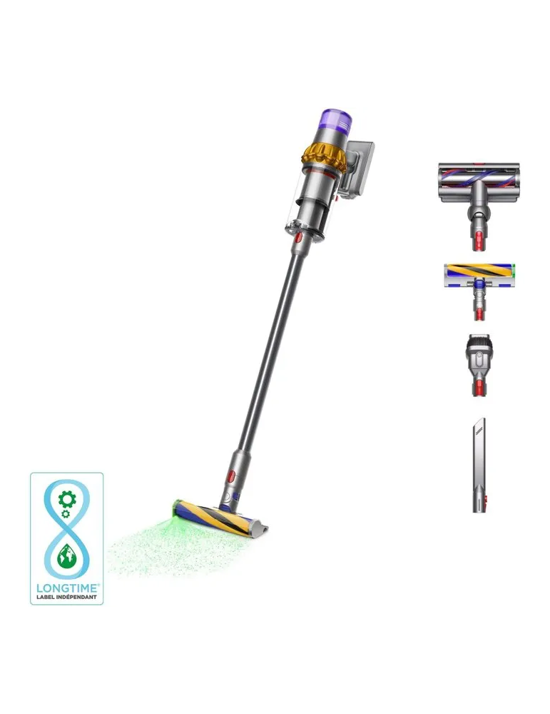 DYSON V15 Detect Absolute - Aspirateur sans fil - Puissance 240 Airwatts - Brosse avec lumière intégrée